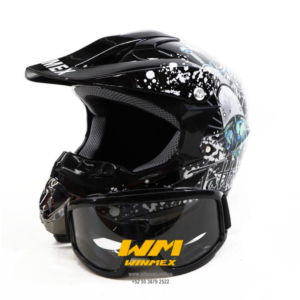 CASCO CROSS "HELMO" NEGRO/VERDE certificacion DOT TALLA "XL"