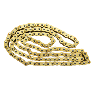 CADENA PARA MOTO REFORZADA 428H X 126L O-RING DORADA BUJE SOLIDO