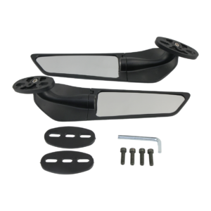 ESPEJOS UNIVERSALES TIPO ALERON LARGO 265MM BASE 2 TORNILLOS NEGRO