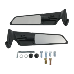 ESPEJOS UNIVERSALES TIPO ALERON LARGO 265MM BASE CORTA NEGRO