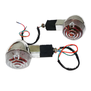 PAR DE DIRECCIONALES TRASERAS CHOPER, MICA BLANCA