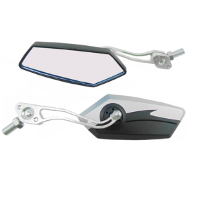 ESPEJOS UNIVERSALES IRON RACING MODERNO NEGRO/PLATA
