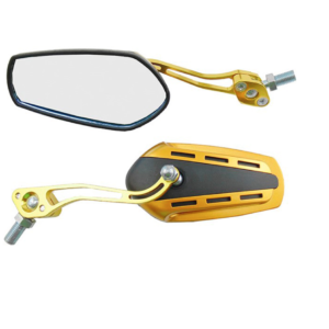 ESPEJOS UNIVERSALES IRON RACING RIEL NEGRO/DORADO