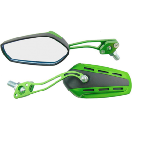 ESPEJOS UNIVERSALES IRON RACING RIEL NEGRO/VERDE