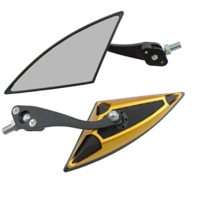 ESPEJOS UNIVERSALES IRON RACING TRIANGULO NEGRO/DORADO