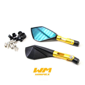 ESPEJOS UNIVERSALES CON ADAPTADOR 8MM Y 10MM MODELO M1 DORADO