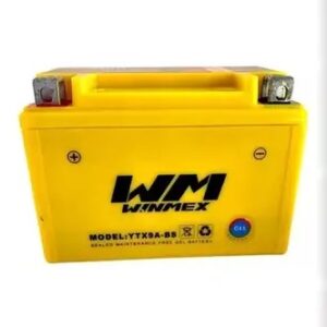 BATERIA GEL YTX9A-BS COLOR AMARILLO DEPORTIVA, CUATRIMOTO