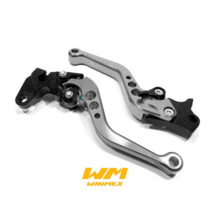 PAR DE MANIJAS FRENO Y CLUTCH (EMBRAGUE) YAMAHA FZ16, DEPORTIVAS ALUMINIO PLATA