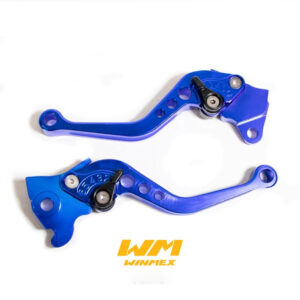 PAR DE MANIJAS FRENO Y CLUTCH (EMBRAGUE) ITALIKA FT150, DEPORTIVAS ALUMINIO AZUL