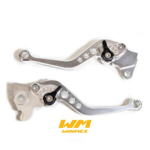 PAR DE MANIJAS FRENO Y CLUTCH (EMBRAGUE) ITALIKA FT150, DEPORTIVAS ALUMINIO PLATA