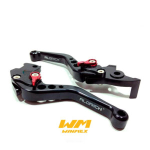 PAR DE MANIJAS FRENO Y CLUTCH (EMBRAGUE) BAJAJ PULSAR NS200, DEPORTIVAS ALUMINIO NEGRO